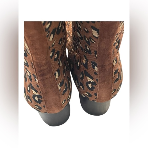 Anthropologie Silent D Camorra Leopard print knit sock boots Size 39/8.5 - Picture 11 of 16